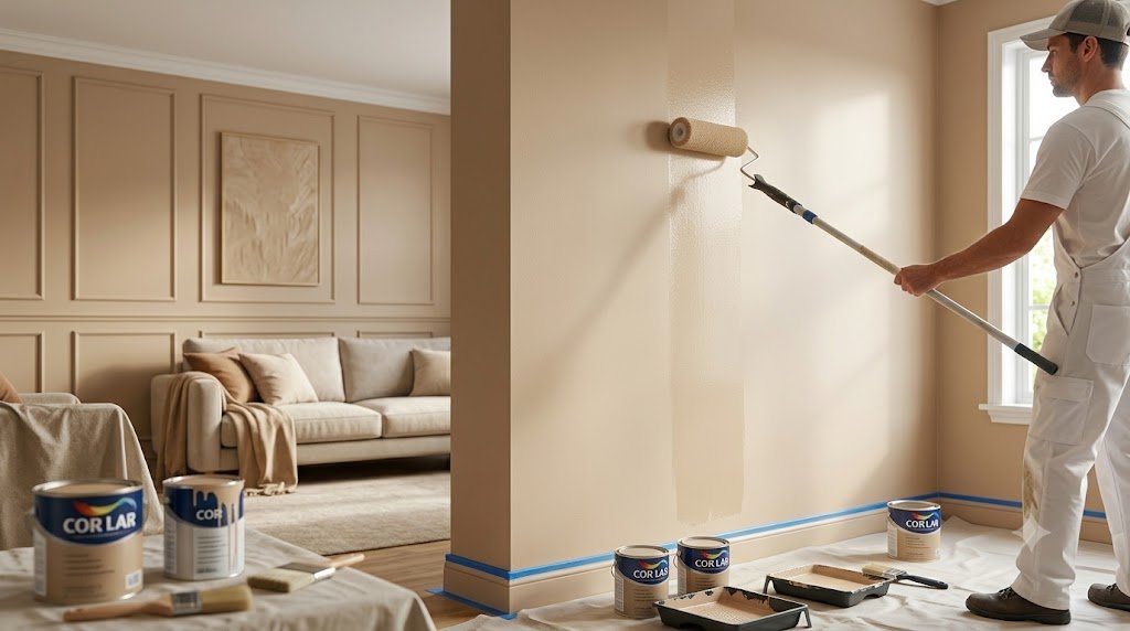 Pintura residencial em Mogi das Cruzes - Sala renovada